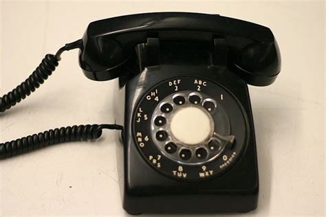 Evolution Of Technology Remembers Old Rotary Dial Telephones