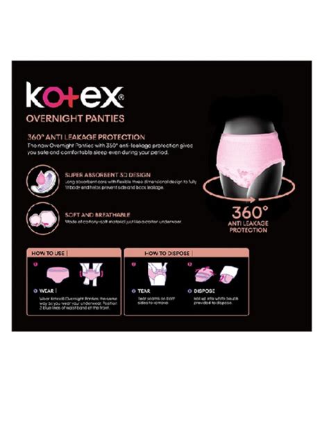 Kotex Kotex Overnight Menstrual Panties S M 2s Edamama