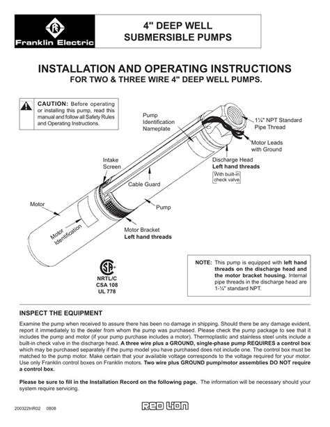 Franklin Electric Submersible Pump Electrical Connection | Wiring Diagram Image