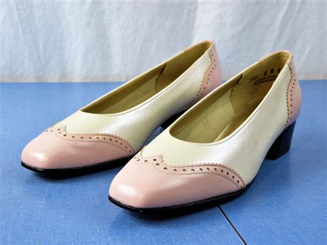 Vintage Leather Pumps Pink And Pearl Shoes California Magdesians