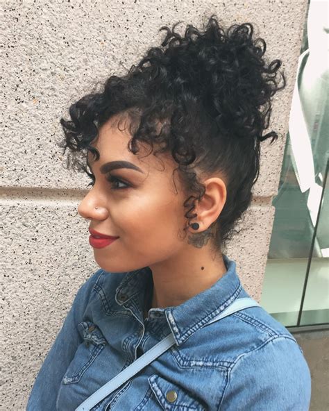 This category encompasses hair that curls into springs and corkscrew shapes. Curly updo, curly hair 3A & 3B hair Instagram @the ...