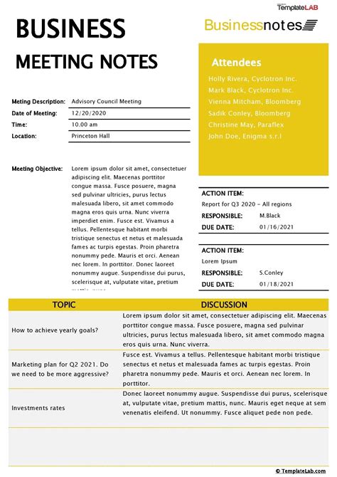 28 Handy Meeting Minutes And Meeting Notes Templates