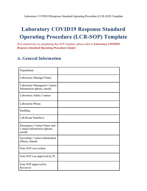 Free Sop Templates Word Standard Operating Procedure