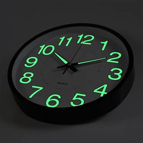 12 Inch Wall Clock With Night Light Large Display Non Ticking Silent