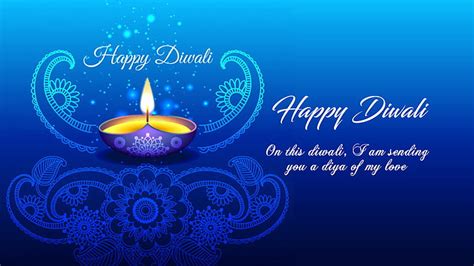 Hd Wallpaper Happy Diwali 2018 Photos Wishes Greeting Card Blue