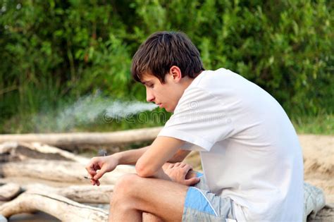 Sad Young Man Stock Image Image Of Loneliness Cigarette 92398715