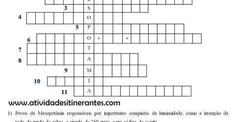 Atividades Sobre A Mesopotâmia 6 Ano