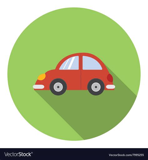 Red Car Icon Flat Style Royalty Free Vector Image