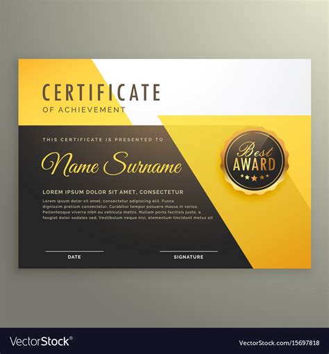 Modern Certificate Template With Clean Geometric Vector Image
