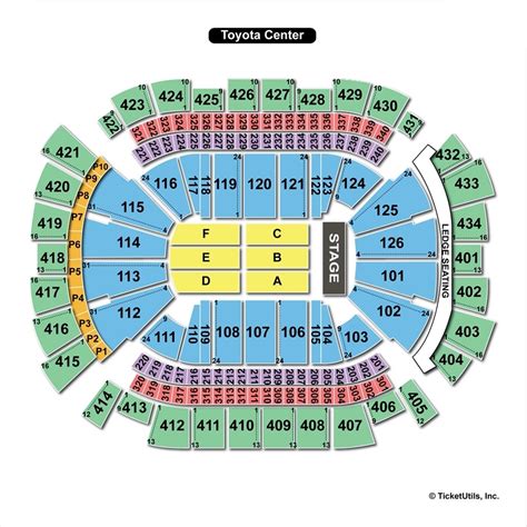 Toyota Center Seat Map With Rows Elcho Table