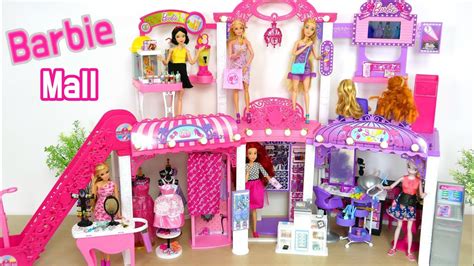 Barbie Malibu Ave 2 Story Mall With Dolls 50 Pieces 2 Tall 4 Wide