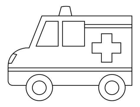 An Ambulance With A Cross On The Front Is Shown In Black And White As