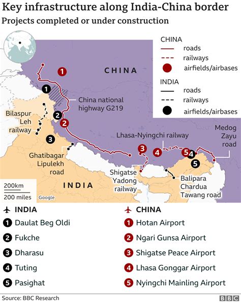 India And China Race To Build Along A Disputed Frontier Bbc News
