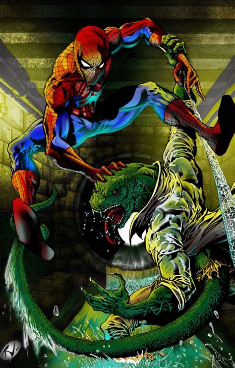 Spiderman Vs Lizard By Rudyv By Johnercek On Deviantart Spiderman Amazing Spiderman Marvel