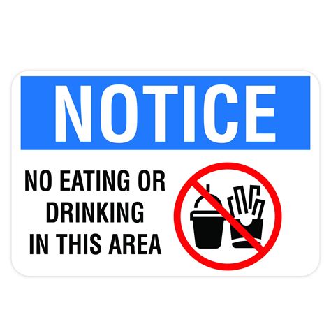 No Eating Or Drinking In This Area American Sign Company