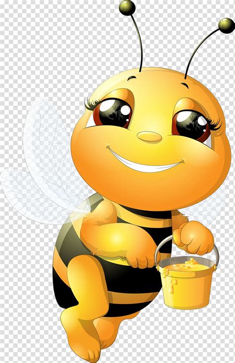 Cartoon Character Illustration Honey Bee Bumblebee To Mention Honey