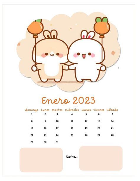 Calendar Enero Lunes Martes Miercoles Calendario Kawaii Fondos