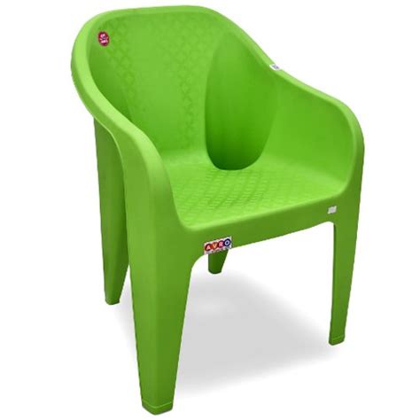 Avro furniture 7756 plastic chair | set of 2 | matt and gloss pattern | for dining room, bedroom, kitchen, living room | bearing capacity up to 150kg | strong & sturdy structure : Avro 9100 Green Molded Plastic Arm Chair, Warranty: 1 Year, Rs 384 /piece | ID: 21846425833