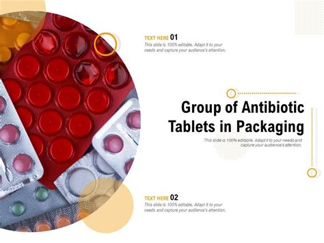 Group Of Antibiotic Tablets In Packaging Powerpoint Design Template