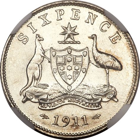 Sixpence 1911 Coin From Australia Online Coin Club