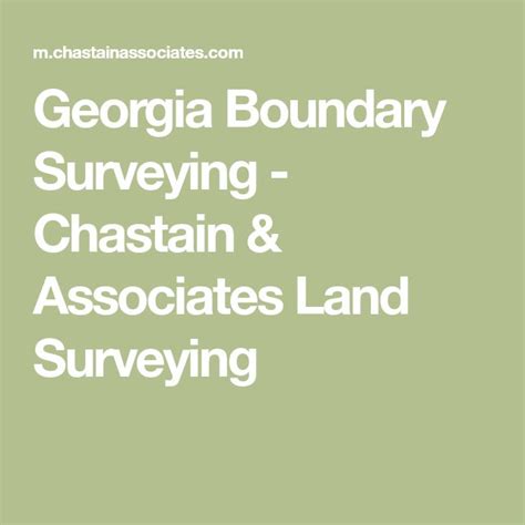 Georgia Boundary Surveying Chastain And Associates Land Surveying