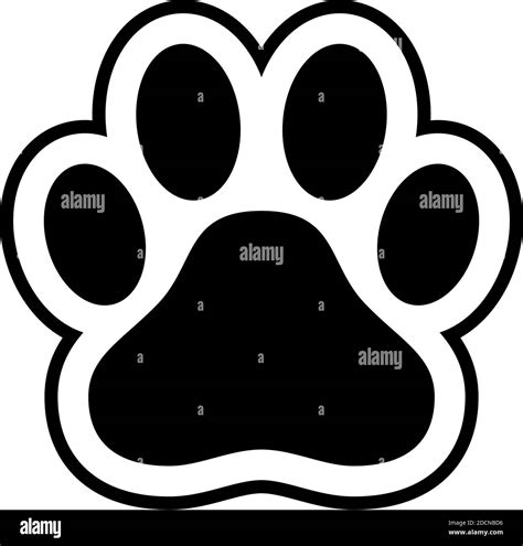 Animal Paw Print From Dog Or Cat Vector Illustration Icon Stock Vector