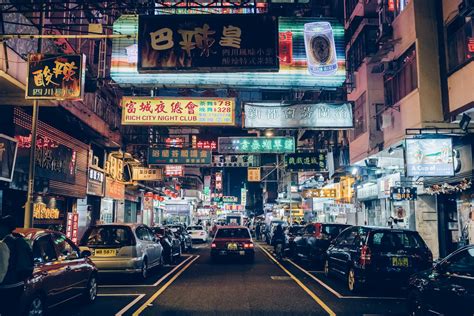 Hình Nền Trung Quốc Đô Thị Hk đêm Hồng Kông Neon Cảnh Thành Phố