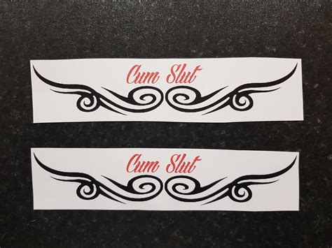 Tramp Stamp Temporary Tattoos Cum Slut Etsy