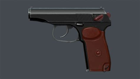 PM Makarov Pistol PBR Low Poly Game Ready 3D Model TurboSquid 1811879