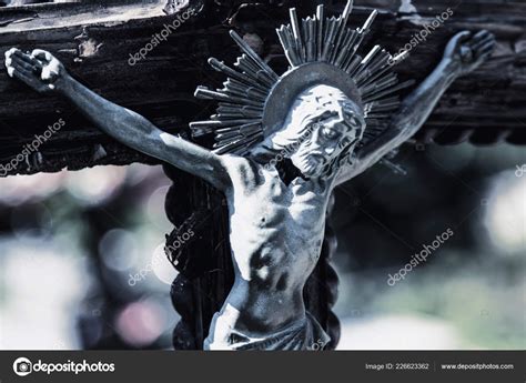 Jesus Christ Crucified An Ancient Wooden Sculpture Stock Photo By