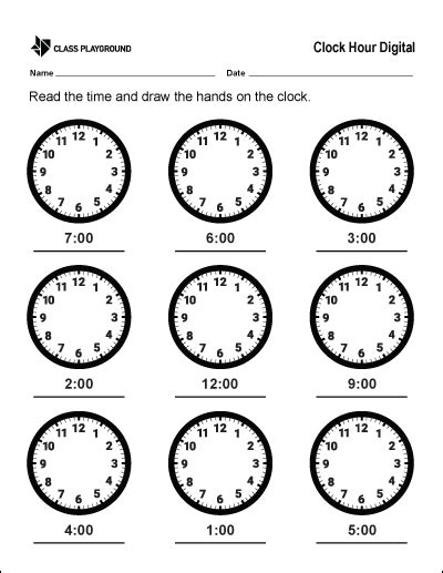 12 Hour Digital Clock Worksheets Worksheets For Kindergarten