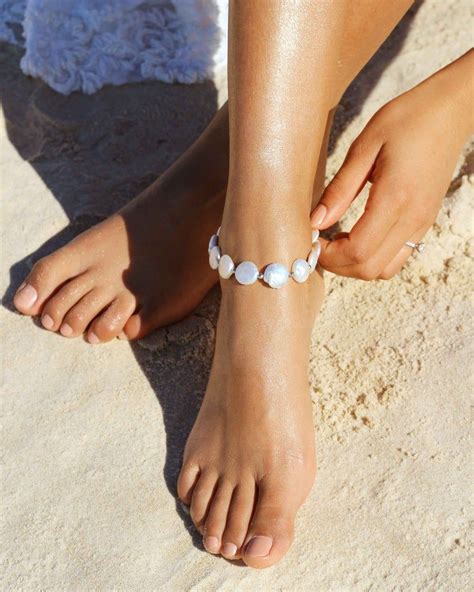 Pearl Anklet Fresh Water Pearl Anklet Ankle Chain Foot Etsy In 2020