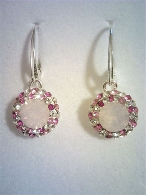 Rose Water Opal Earrings With Swarovski Crystals Jewelry Projects