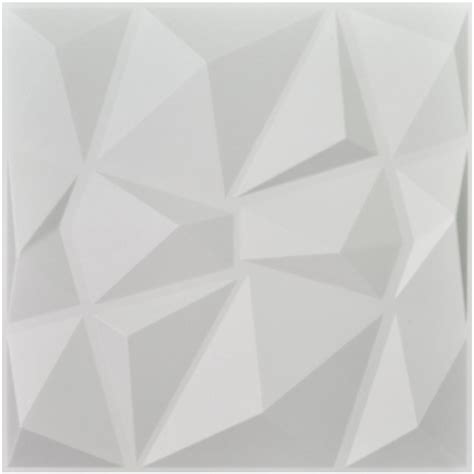 A21034 Decorative 3d Wall Panels Diamond Design White 12 Tiles 32 Sf