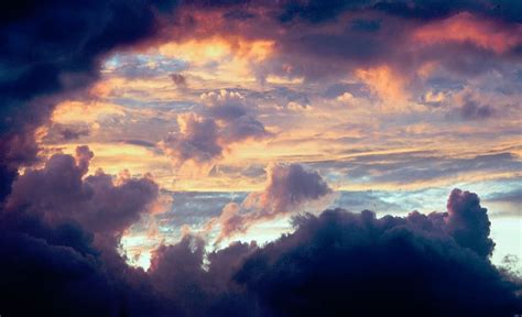 Nature Clouds Sky Colorful Fluffy Cloud Sky Sunset Dramatic