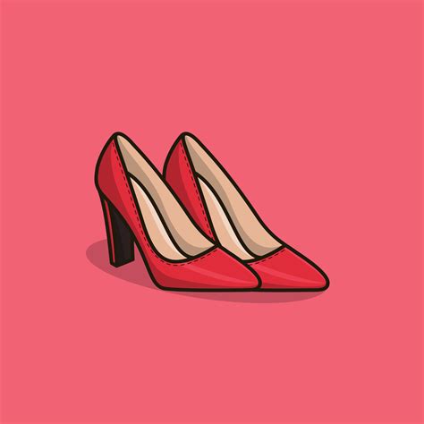 A Pair Of Red Womens High Heeled Shoes Vector Icon Illustration Beauty And Fashion High Heel