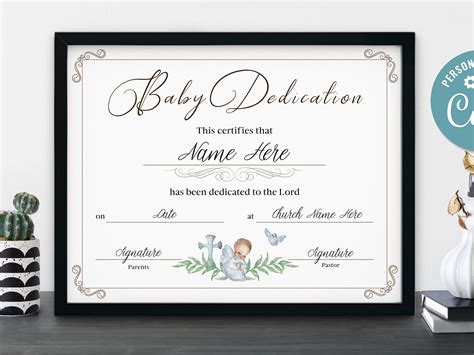 Baby Dedication Certificate Boy Baby Dedication Certificate Template