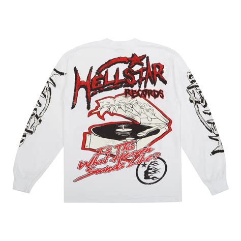 Hellstar Studios Records Long Sleeve Tee Shirt White Ebay