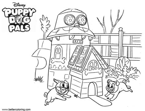 Bingo originally have dark ash gray fur colors and blue lightning collar, while rolly has the typical fawn or apricot pug's fur colors and red. Happy Puppy Dog Pals Coloring Pages - Free Printable ...