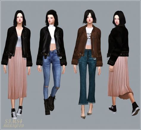 Sims4 Marigold Leather Jacket Acc • Sims 4 Downloads