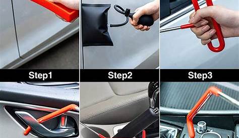 Car Lockout Emergency Kit, Vehicle Door Unlock Tools with LED Light