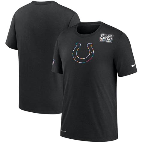 Mens Indianapolis Colts 2020 Black Sideline Crucial Catch Performance