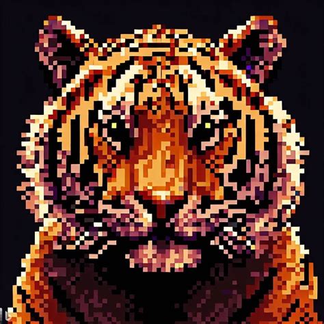 Desvende A Beleza E O Poder Do Tigre Retratado Em Pixelart