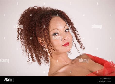 Lady Curly Hair Tied Up Stock Photos & Lady Curly Hair Tied Up Stock Images - Alamy