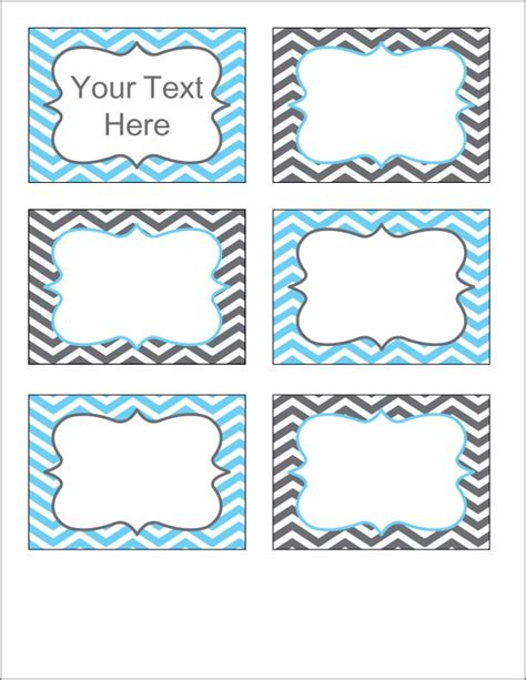 Gray And Blue Chevron Labels Printable Pdf Editable Labels