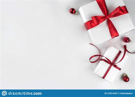 Check spelling or type a new query. Christmas Gift Boxes With Red Ribbon And Decoration On ...