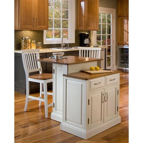 Choose from our selection in various materials such as steel, wood or butcher's block. Home Styles Woodbridge White Kitchen Island With Seating-5010-948 - The Home Depot
