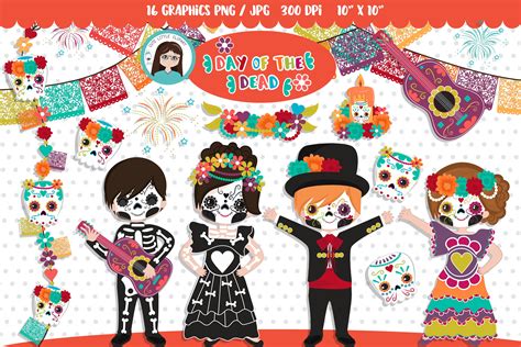 Day Of The Dead Cliparts 568586 Illustrations Design Bundles