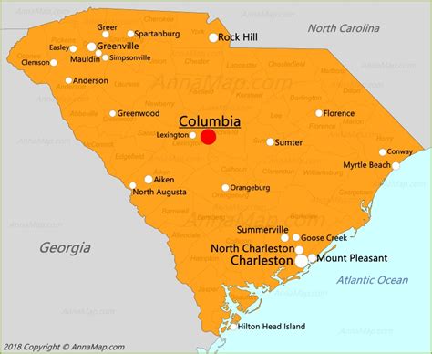 South Carolina Map United States Map Of South Carolina