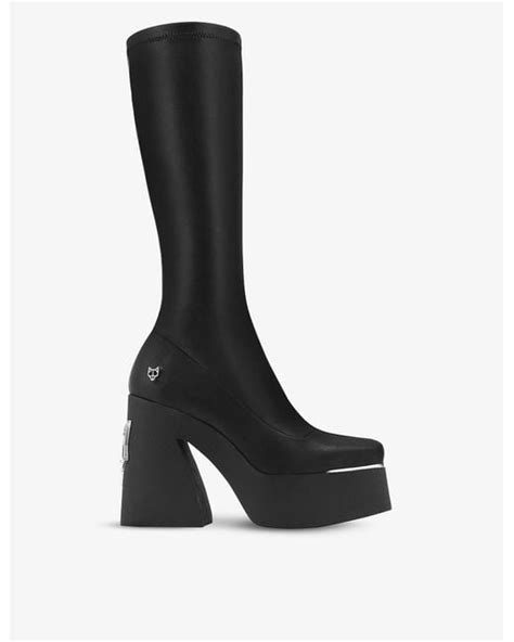 Naked Wolfe Synthetic Impact Knee Length Platform Boots In Black Lyst